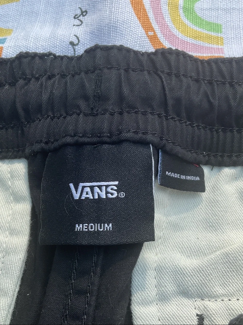 Vans Black Men’s Swim/Board Shorts with White Scorpion Embroidery
